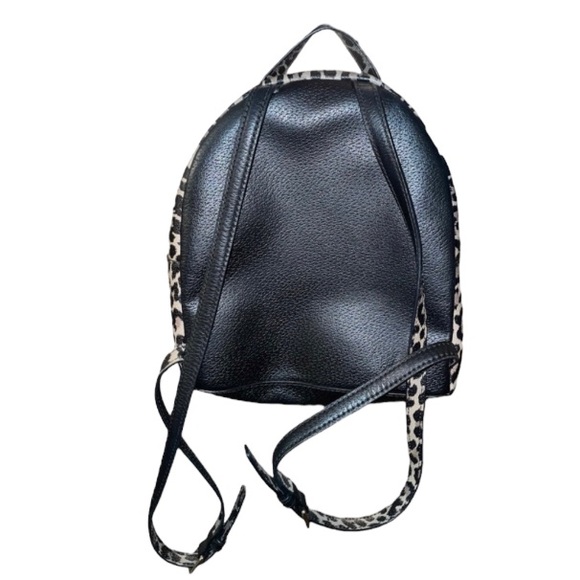 Kate Spade Black/Animal Print Leather Purse Mini Backpack - Picture 4 of 9